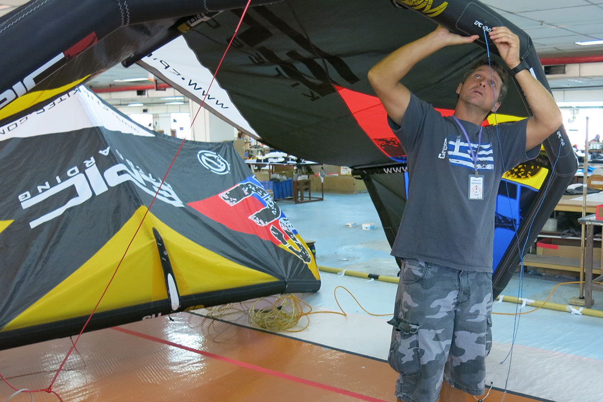 EPIC KITES KITEBOARDING Photos Working at the kite factory